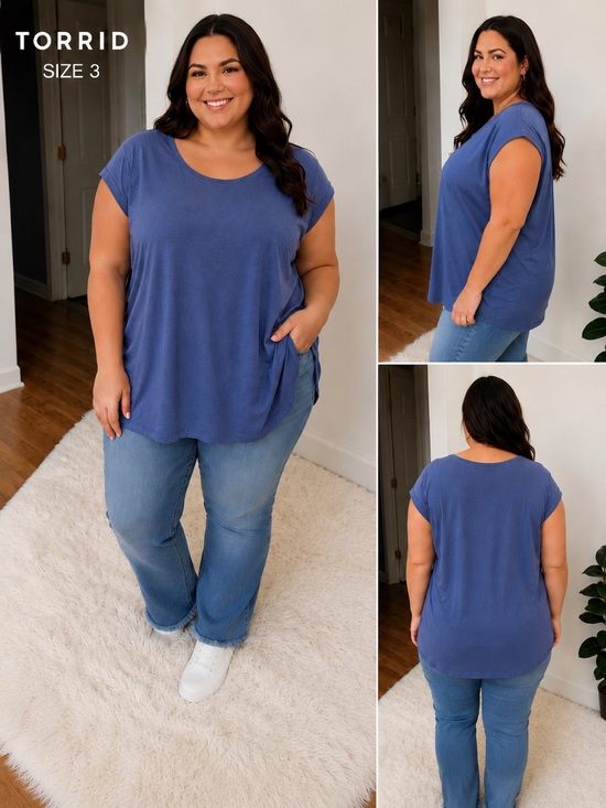 torrid Tops - Torrid Classic Fit purplish blue Tee Size 3 Plus Size Soft Casual Top